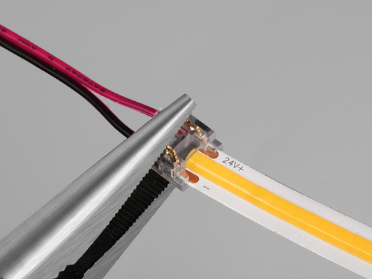 LETARON COB LEDストリップライト 24V LEDテープライト、480個/M LED、超高輝度高ルーメン 3000K 温白色 3m、3Mテープで調光可能、30W UL電源、寝室、自宅、キッチンDIY用タッチスイッチ